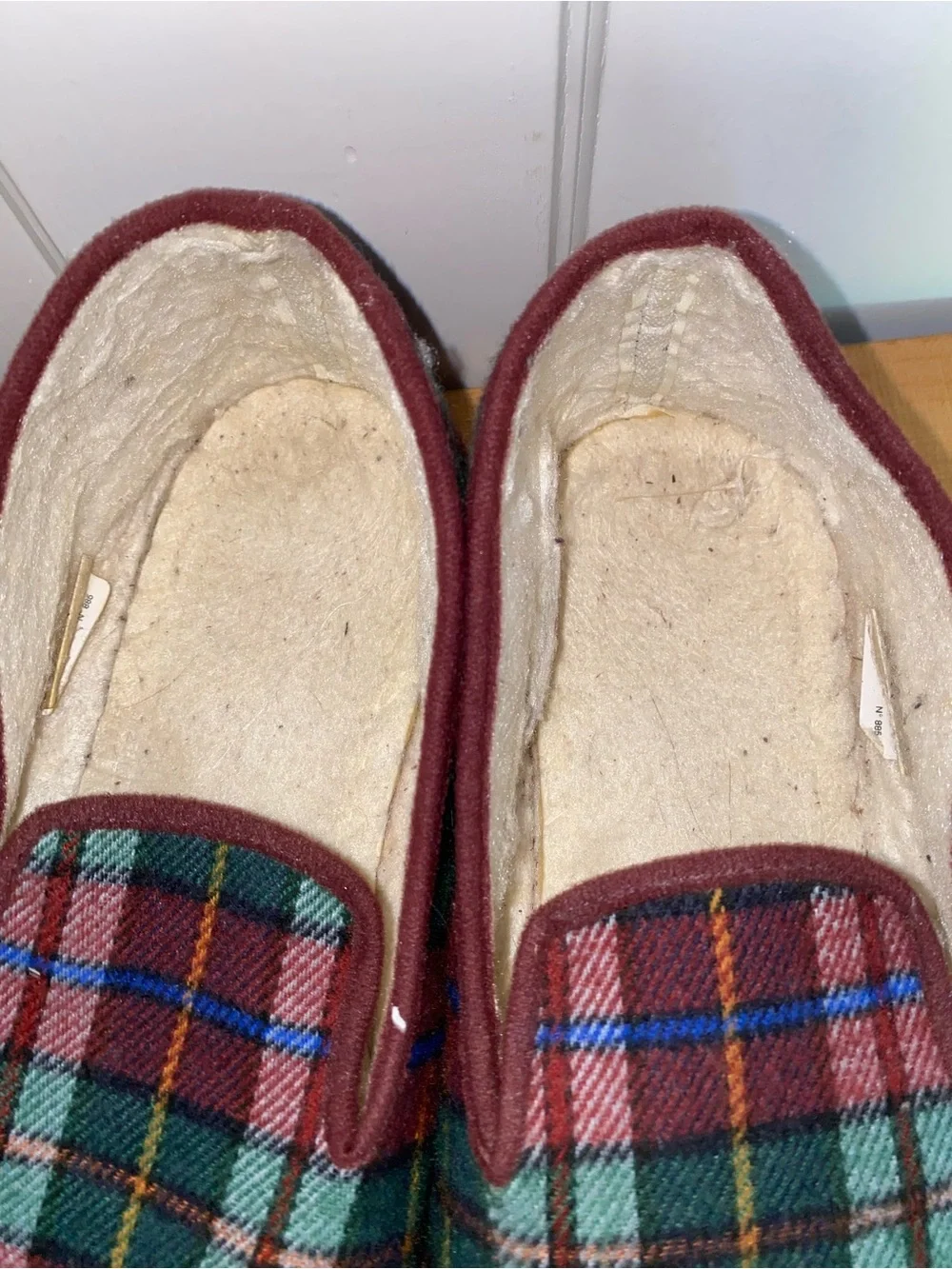 Vintage, French Plaid Slippers